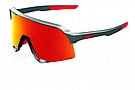 100% S3 Sunglasses Matte Gunmetal/HiPER Red Multilayer Mirror Lens