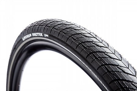 700C Bike Clincher Tyre Michelin Protek Wire 700X28c Black/Reflective 