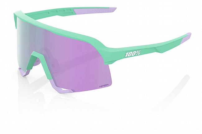 100% S3 Sunglasses Soft Tact Mint/HiPER Lavender Mirror Lens