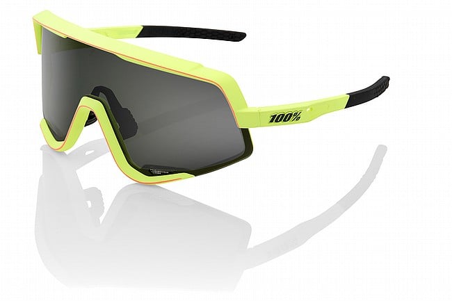 100% Glendale Sunglasses Soft Tact Washed Out Neon Yellow and Pink/Smoke Le