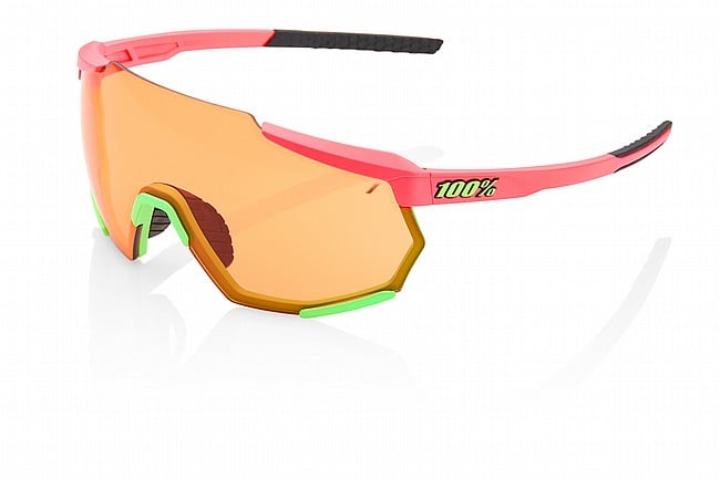 100% Racetrap 2.0 Sunglasses Matte Washed Out Neon Pink/Persimmon Lens