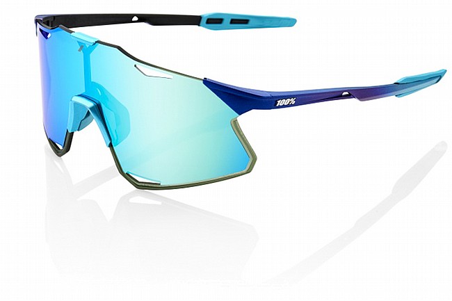 100% Hypercraft Sunglasses Matte Metallic Fade/Blue Topaz Multilayer Mirror L