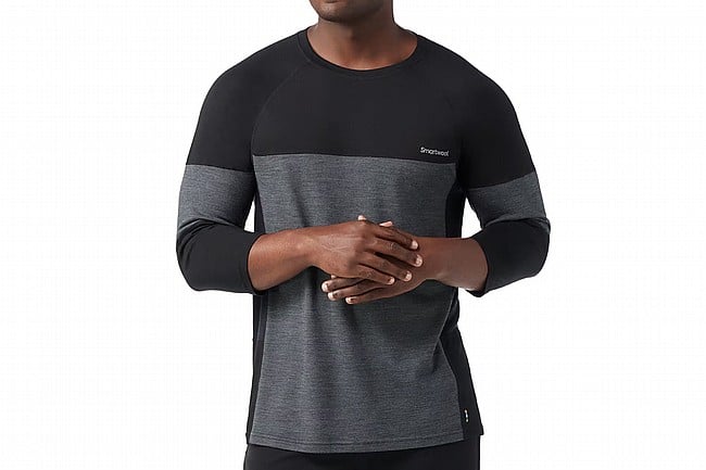 Smartwool Mens Mountain Bike 3/4 Sleeve Jersey Black/Charcoal Heather