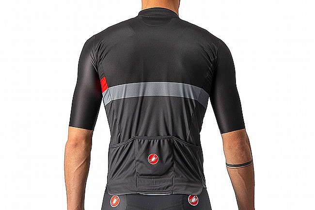 Castelli Mens A Blocco Jersey Light Black/Red-Dark Gray