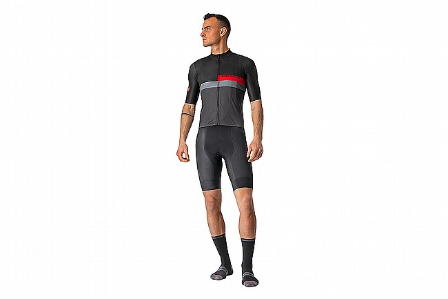 Castelli Mens A Blocco Jersey Light Black/Red-Dark Gray
