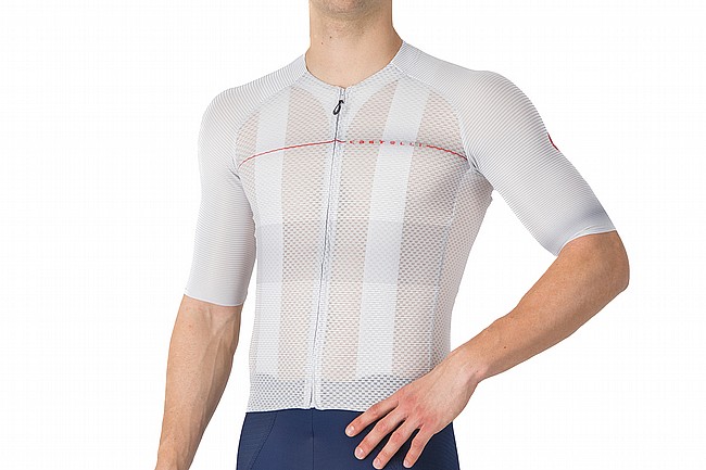 Castelli Mens Climbers A/C Jersey Silver Grey/Red