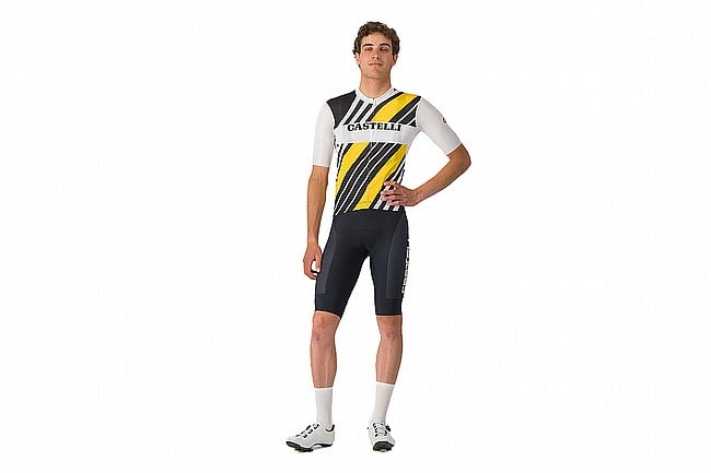 Castelli Mens Heritage Jersey Black/White-Yellow