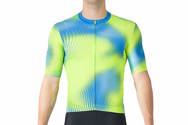 Castelli Mens Vortice Jersey Aquamarine/Electric Lime