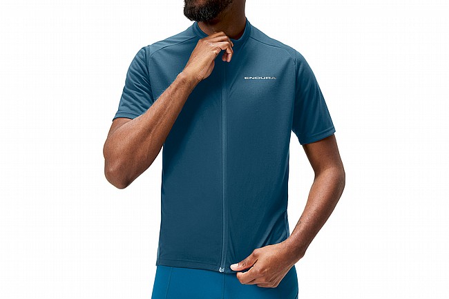 Endura Mens Loop SS Zipped Jersey Barra Blue