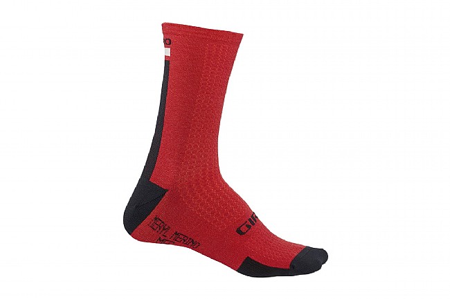 Giro HRC Merino Wool Sock Dark Red/Black/Grey