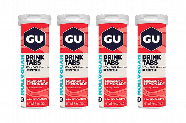 GU Hydration Drink Tabs Box of 4 Tubes Strawberry Lemonade