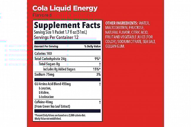 GU Liquid Energy Gel (Box of 12) Cola (40mg Caffeine)