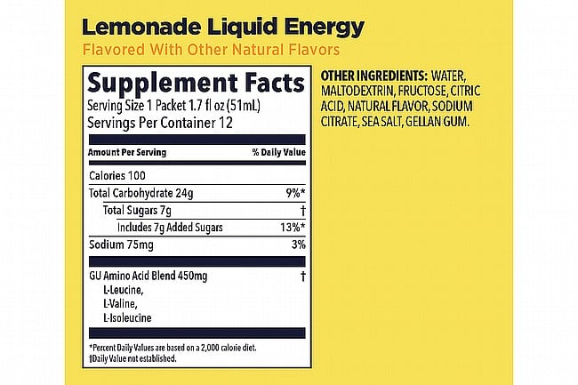 GU Liquid Energy Gel (Box of 12) Lemonade