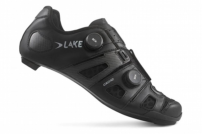 Lake CX242-X Wide Road Shoe Black / Silver