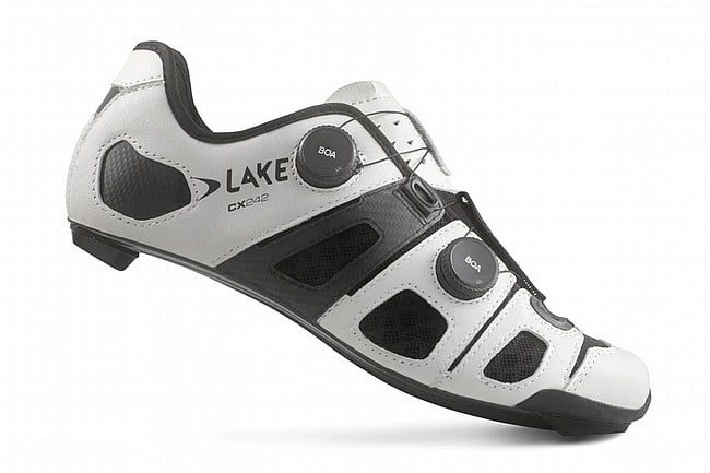 Lake CX242-X Wide Road Shoe White / Black