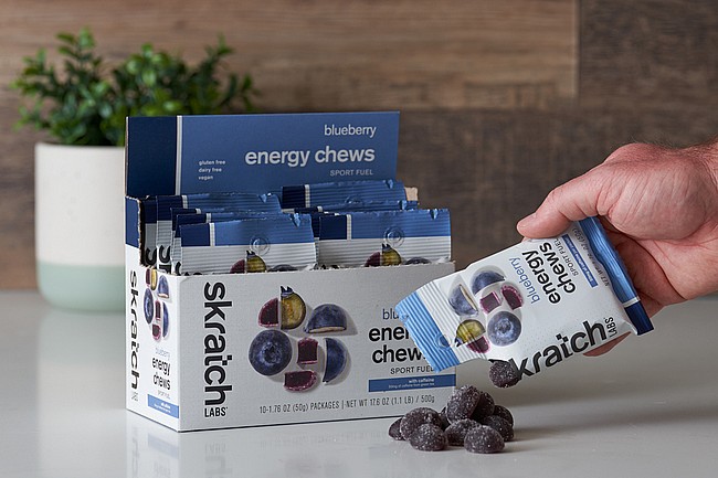 Skratch Labs Sport Energy Chews (Box of 10) Blueberry (w/ Caffeine)