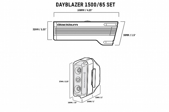 Blackburn Dayblazer 1500 Front / 65 Rear Light Set 