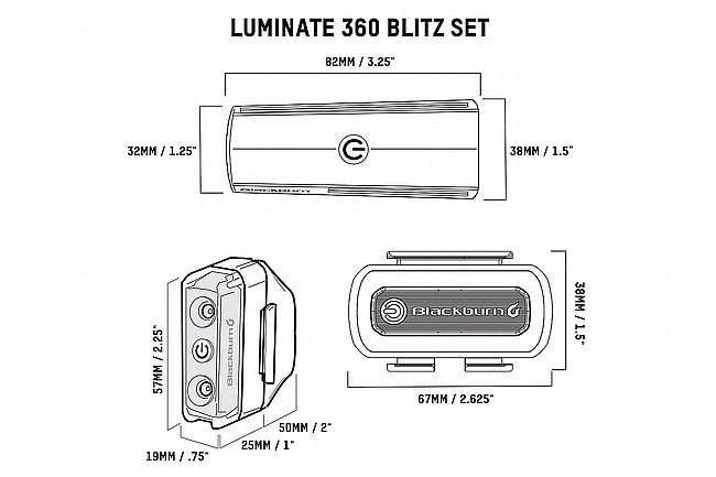 Blackburn Luminate 360 Blitz Light Set 