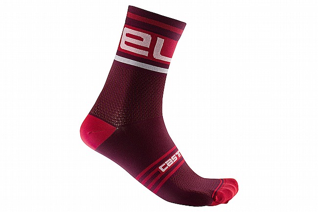 Castelli Mens Prologo 15 Sock Bordeaux/White