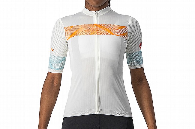 Castelli Womens Fenice Jersey Ivory/Pop Orange-Skylight