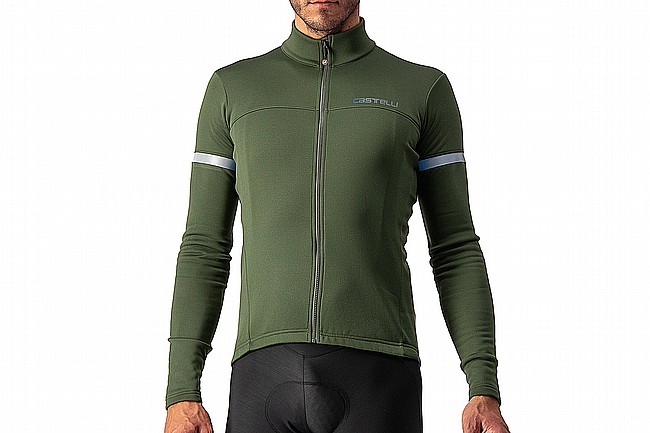 Castelli Mens Fondo 2 Jersey FZ Military Green/Silver Reflex
