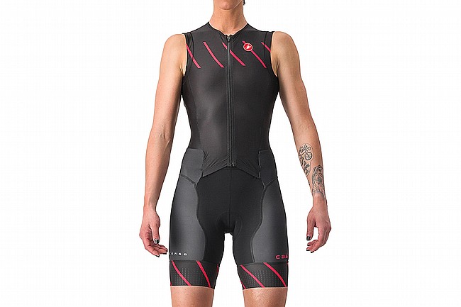 Castelli Womens Free Sanremo Tri Suit Sleeveless Black/Hibiscus