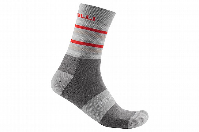 Castelli Mens Gregge 15 Sock Travertine Gray/Nickel Gray