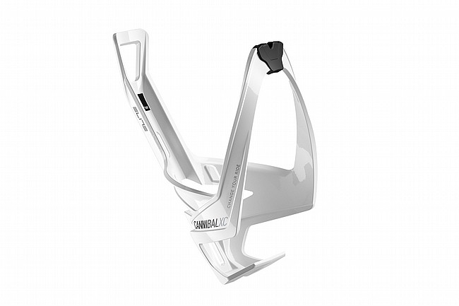 Elite Cannibal XC Bottle Cage White Glossy w/Black Graphic
