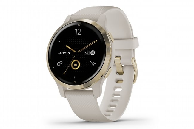 Garmin Venu 2S GPS Smartwatch Light Gold Bezel w/Light Sand/Silicone Band