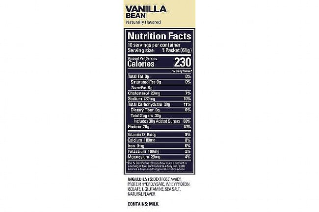 GU Roctane Protein Recovery (15 Servings) Vanilla Bean Nutrition Facts 