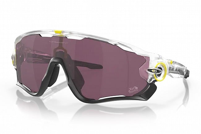 Oakley Tour de France Jawbreaker Sunglasses Matte Clear - PRIZM Road Black Lenses