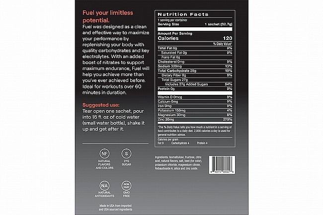 Momentous Fuel Hydration Mix (12 Servings) Momentous Fuel Nutrition Facts