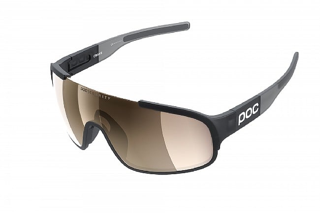 POC Crave Sunglasses Uranium Black/Translucent Grey - Brown/Silver Mirr
