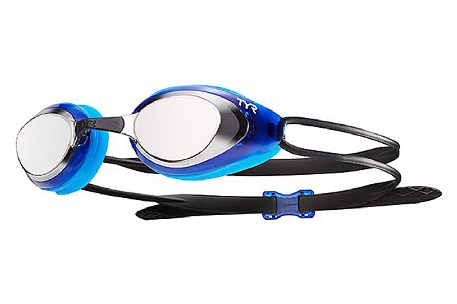TYR Sport Black Hawk Racing Mirrored Goggle Silver/Blue/Black