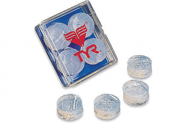 TYR Sport Soft Silicone Ear Plugs  Clear - 4 Pack/2 Pairs