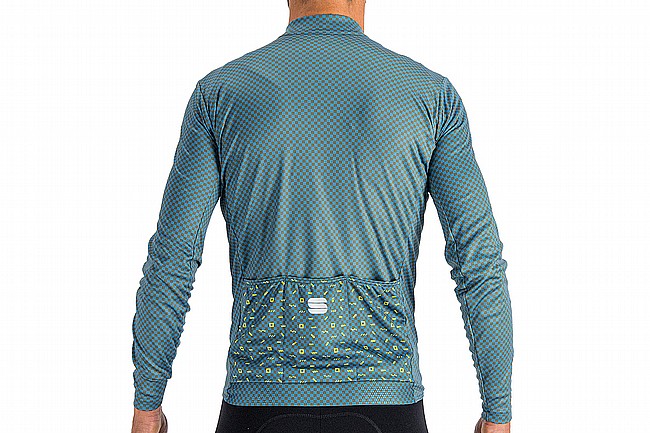 Sportful Mens Checkmate Thermal Jersey Berry Blue Beetle Cedar