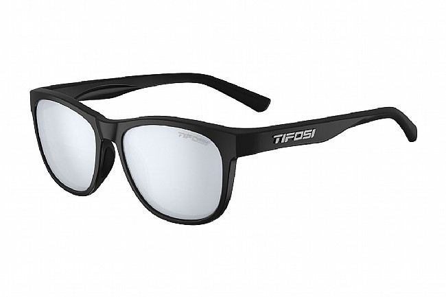 Tifosi Swank Sunglasses Satin Black, Smoke Bright Blue