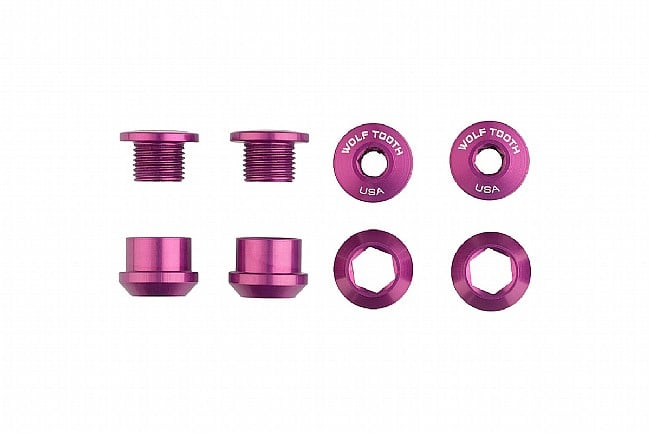 Wolf Tooth Components Set of 4 Alloy Chainring Bolts for 1x Drivetrains Purple