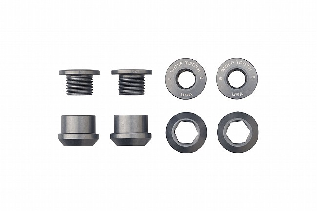 Wolf Tooth Components Set of 4 Alloy Chainring Bolts for 1x Drivetrains Gunmetal Grey 