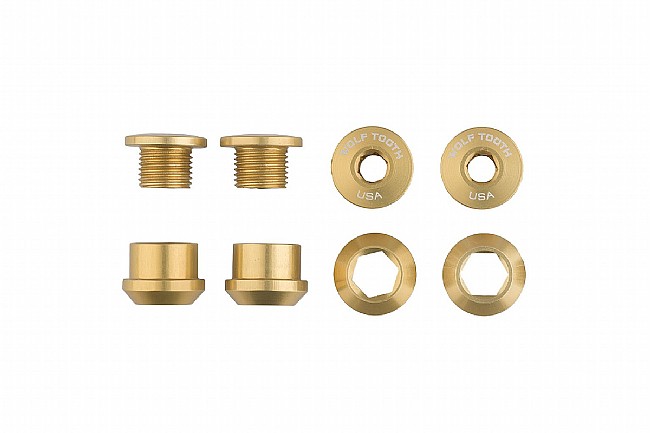 Wolf Tooth Components Set of 4 Alloy Chainring Bolts for 1x Drivetrains Gold